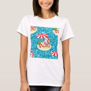 Camiseta praia Papai Noel do xmas