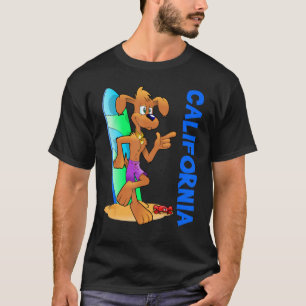 Camiseta Praia para Crianças de Cão Oceano Onda