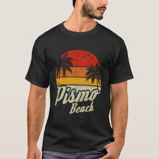 Camiseta Praia Pismo Califórnia CA Pôr do Sol Vintage Retro