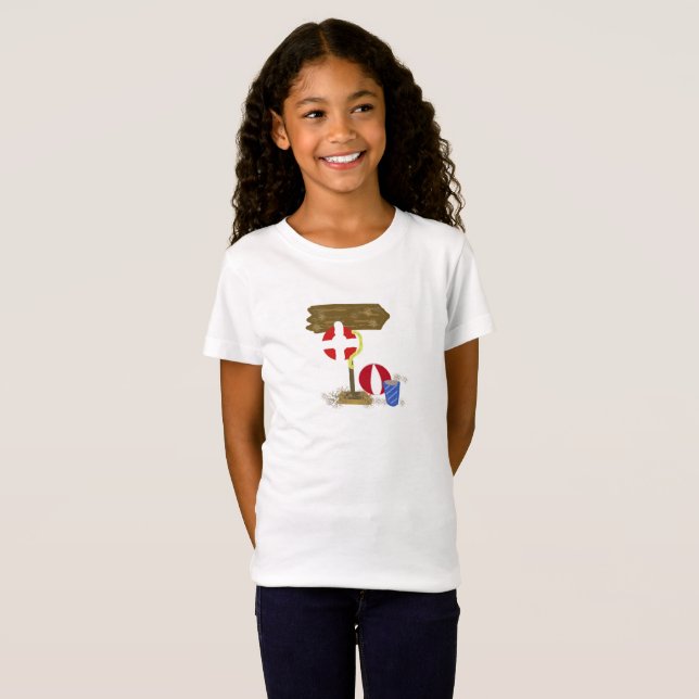 Camiseta Praia Por Aqui (Frente Completa)
