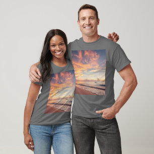 Camiseta Praia Pôr do Sol Tropical