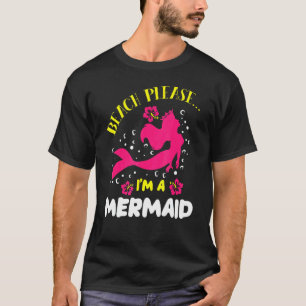 Camiseta Praia Por Favor Eu Sou Uma Sereia Oceano Cauda de