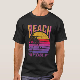 Camiseta Praia Por Favor Palm Tree Óculos Solares Mar Lega