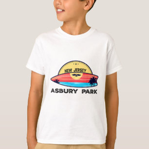 Camiseta Praia Retro Asbury Park Nova Jersey Prancha de Sur