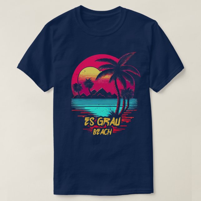 Camiseta Praia Retrowave Es Grau (Frente do Design)