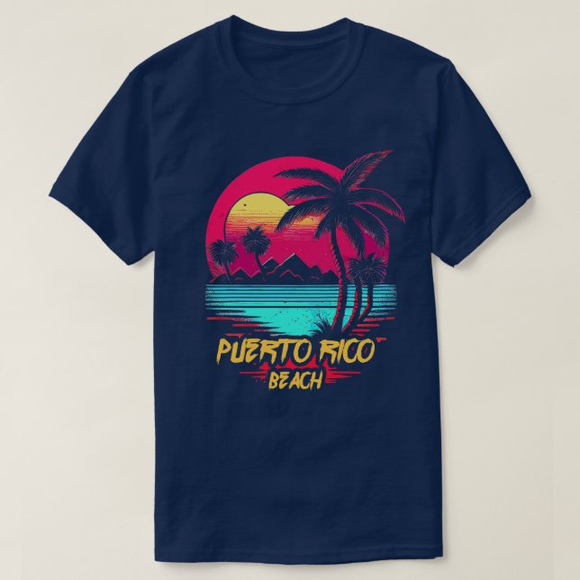 Camiseta Praia Retrowave Porto Rico (Frente do Design)