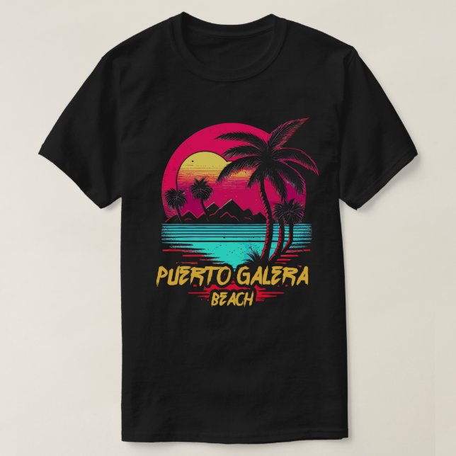 Camiseta Praia Retrowave Puerto Galera (Frente do Design)
