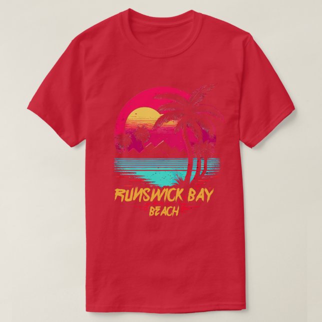 Camiseta Praia Retrowave Runswick Bay (Frente do Design)