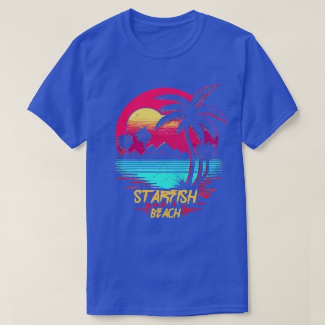 Camiseta Praia Retrowave Starfish (Frente do Design)