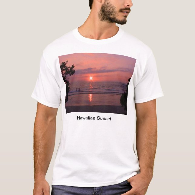 Camiseta Praia Romântica do Oceano Sunset Havaiano (Frente)