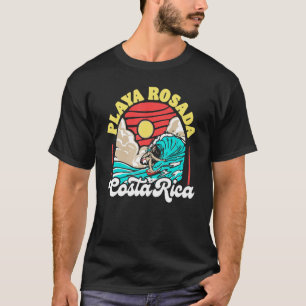 Camiseta Praia Rosada Costa Rica Onda Enrolada Tubo Retro 8