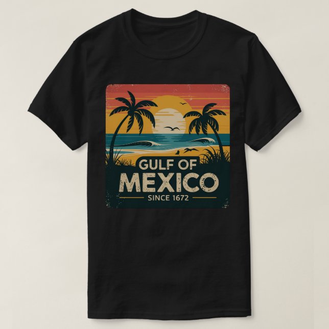 Camiseta Praia Sunset Shirt Tropical Golfo do México (Frente do Design)
