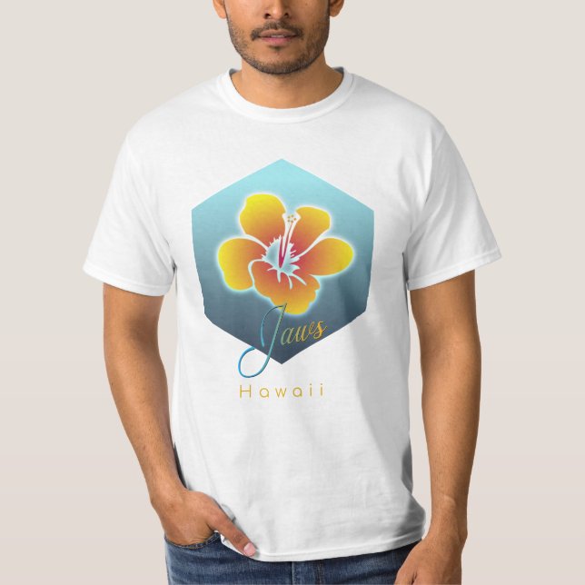 Camiseta Praia surfando de Havaí das maxilas (Frente)