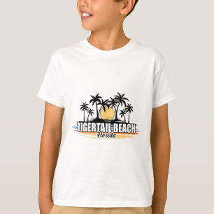 Camiseta Praia Tigertail Flórida Praia de Surf Retrô Para M