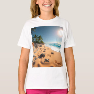 Camiseta Praia Tropical Chic da Concha Dourada