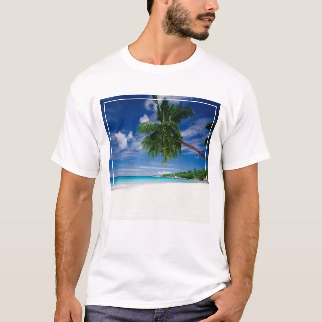Camiseta Praia tropical | Seychelles (Frente)