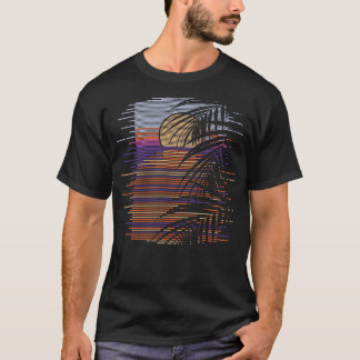 Camiseta Praia Tropical Sunset Palm Trees Synthwave Summer