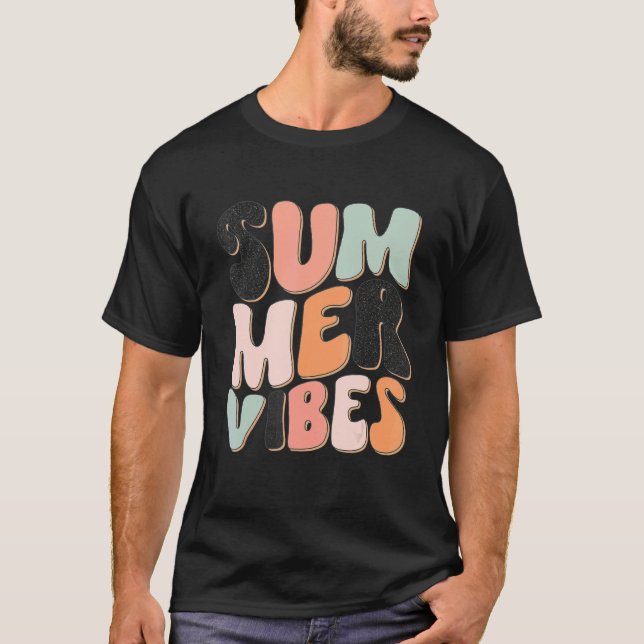 Camiseta Praia Vibes Primavera Férias De Verão De Break Par (Frente)
