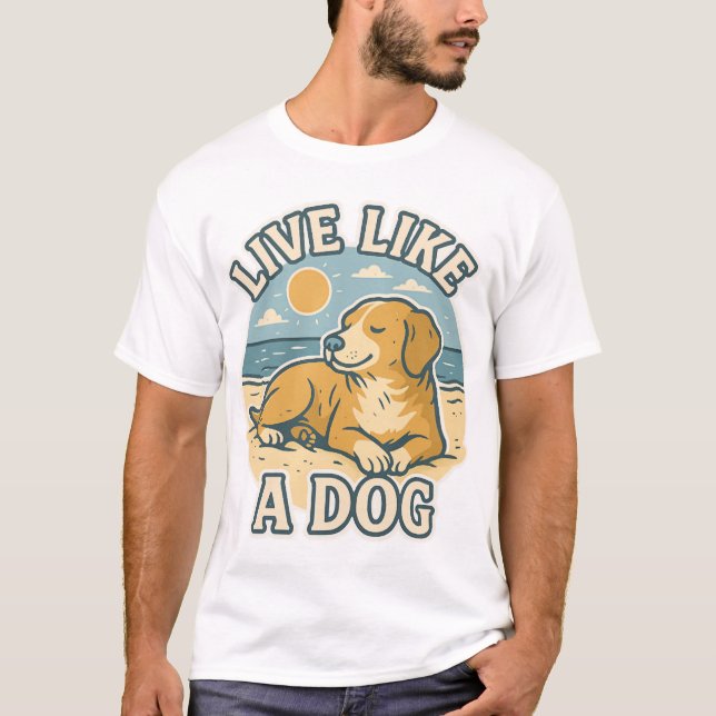 Camiseta Praia Viva Como um Cão (Frente)