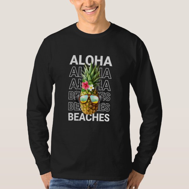 Camiseta Praias Abacaxi Aloha - Praia de Vacinação de Verão (Frente)
