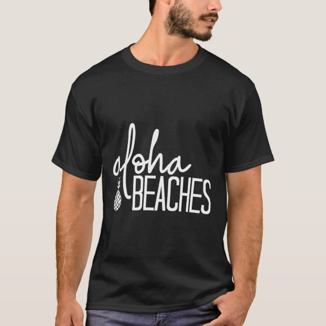 Camiseta Praias Aloha Festa de Noiva de Praia Bonita Desped (Frente)