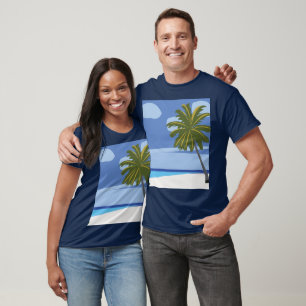 Camiseta Praias Bonitas De Férias De Palmeiras De Praia