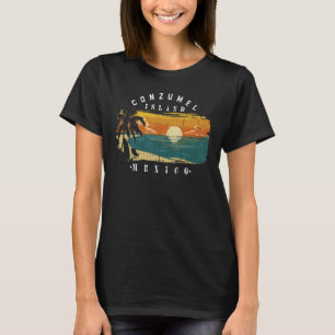 Camiseta Praias de Cozumel México Estilo Retro Desgastado G