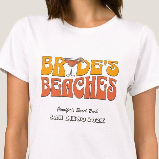 Camiseta Praias de Groovy Bride da Festa de solteira de pra (Criador carregado)