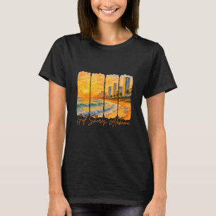 Camiseta Praias de Gulf Shores Alama Viagem Encontre-me em 
