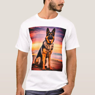 Camiseta Praias e Barricades__Journey com o cão Cute