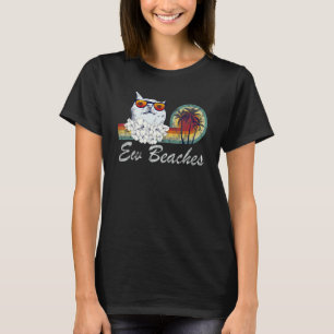 Camiseta Praias Ew Legal Angustiado  Gato Retro Verão Vinta