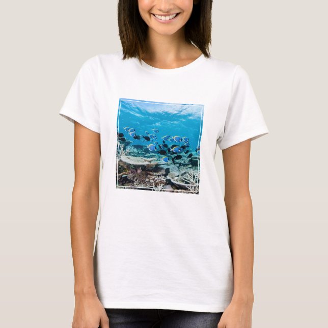 Camiseta Praias Tropicais | Sturgeon Entre Coral (Frente)