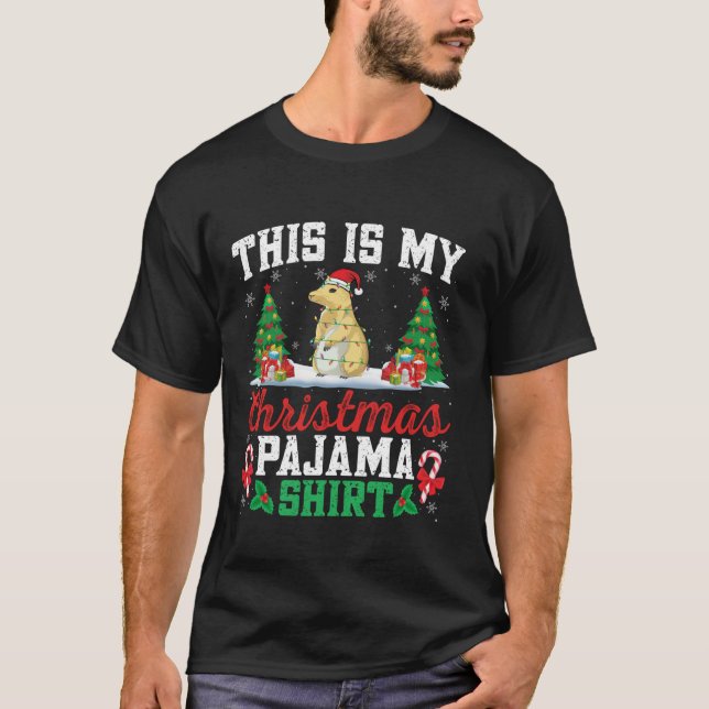 Camiseta Prairie Dog Christmas Santa Hat Pajama Shirt Lover (Frente)