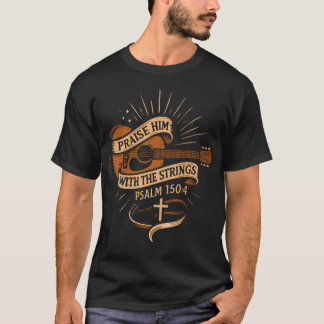 Camiseta Praise Him With The Strings Jesus Acoustic Guitar 