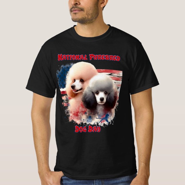 Camiseta Prance de Poodles Patriótico por Glória Velha (Frente)
