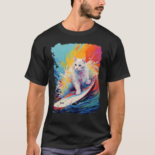 Camiseta Prancha de Remo Gato Branco (Frente)
