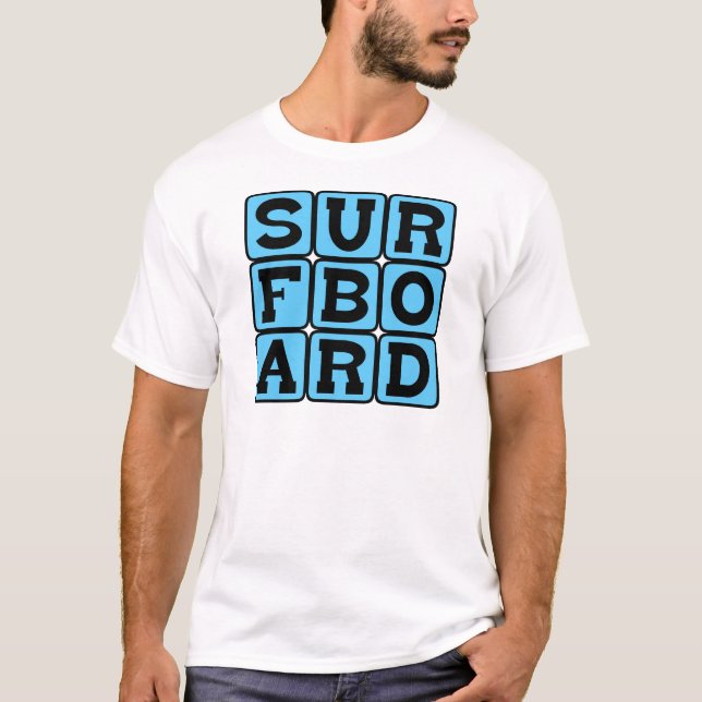Camiseta Prancha de Surf, Acessório de Esporte Oceânico (Frente)