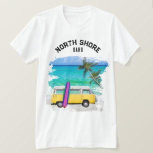 Camiseta Prancha de Surf Amarela Vintage Van North Shore Oa