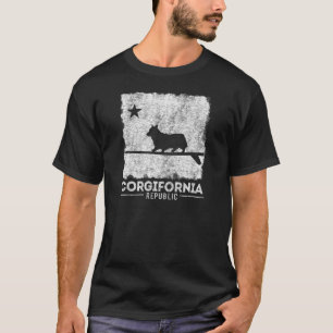 Camiseta Prancha de Surf Corgi Fofa Corgifórnia Califórnia