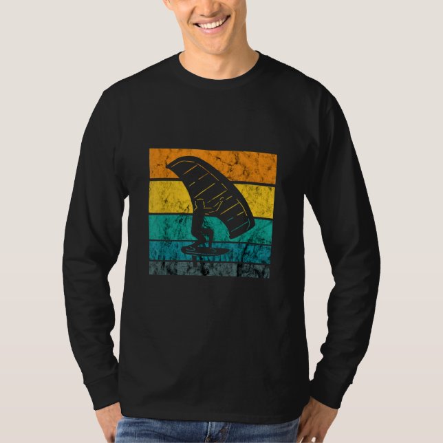 Camiseta Prancha de Surf Hidrofólio Elétrica Vintage Retro  (Frente)