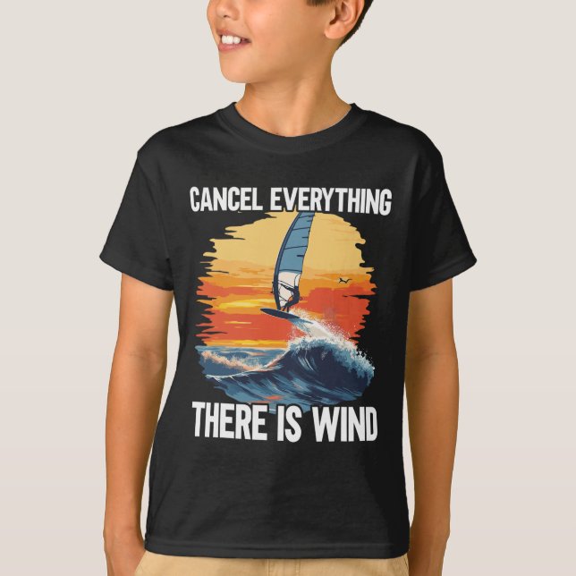 Camiseta Prancha de Windfoiling Há Vento Asa Foil Surfando  (Frente)