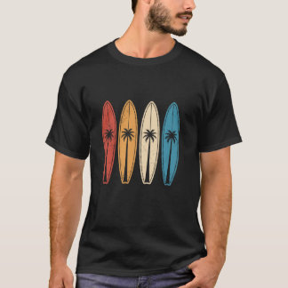 Camiseta Pranchas de Surf Retrô com Palmeiras Vibração de P