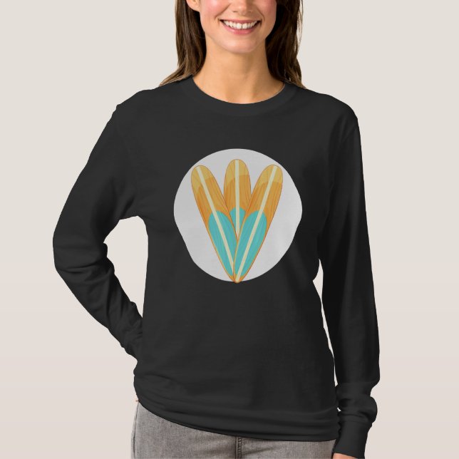 Camiseta Pranchas de surfe de Conselho longo surfando na pr (Frente)
