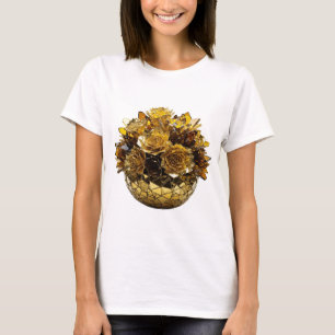 Camiseta Prata Afiada ROSAS DORADAS Design Ousado