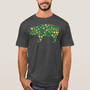 Camiseta Prata De Porco Com Dia de São Patrício De Shamrock
