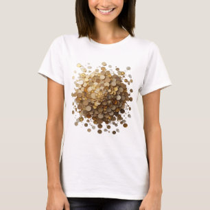 Camiseta Prata Dinâmica EXPLOSÃO DE MOEDA DORADA Design Ous