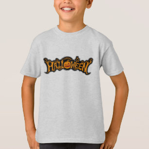Camiseta Prata Enquadrada Feliz Halloween Ruby Eyed Pumpkin