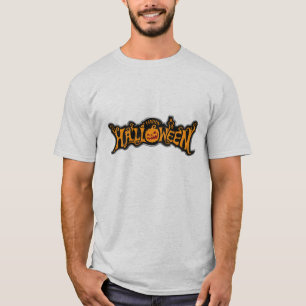Camiseta Prata Enquadrada Feliz Halloween Ruby Eyed Pumpkin
