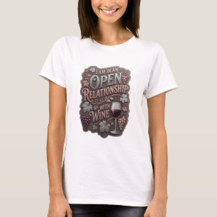 Camiseta Prata ESTOU NUM RELACIONAMENTO ABERTO COM VINHO v2
