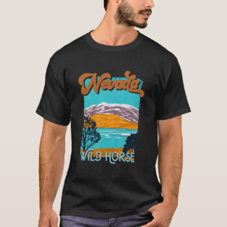 Camiseta Prata Férias Estado de Nevada Nv Cavalo Selvagem N